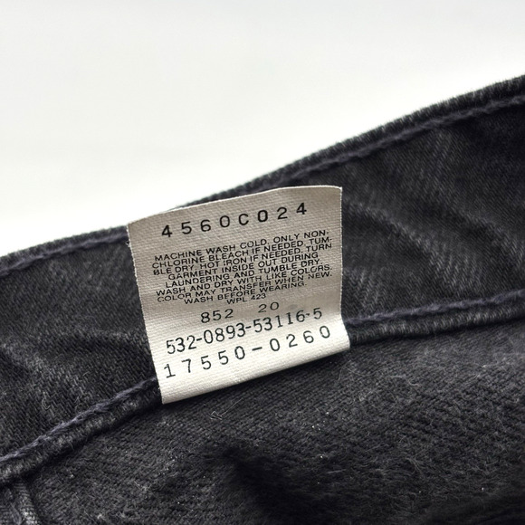 1993 Levi's 550 Black Denim High Rise Relaxed Tapered Jeans 11 29x31" USA Made - Picture 6 of 16